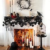 abordables Halloween-Guirlande de feuilles d&#039;érable artificielles noires en plastique, lot de 2, 68,89 $ - polyvalente, aucune électricité nécessaire, fausses feuilles d&#039;automne pour la décoration intérieure, les mariages