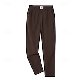 economico pantaloni eleganti da donna-Per donna Pantaloni Eleganti Pantaloni Moda Streetwear Lunghezza intera Vita Alta Semplice Tasca Elastico in vita Traspirabilità Confortevole Streetwear Abbigliamento quotidiano Uscire Nero Marrone