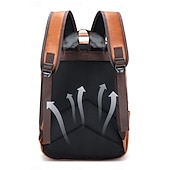 preiswerte College-Rucksäcke-Herren-Rucksack aus Vintage-Kunstleder – Business- und Reisetasche mit großem Fassungsvermögen, Schnallenriemen und Laptopfach