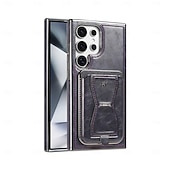 cheap Samsung Cases-Phone Case For Samsung Galaxy S25 S25 Plus S25 Ultra S24 S24 Ultra Plus S23 Ultra Plus Back Cover with Stand Holder Card Slot Shockproof Retro TPU PU Leather