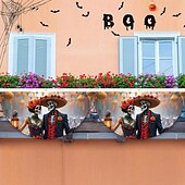 Недорогие гобелены на хэллоуин-хеллоуин флаг-веер, уличный флаг для хеллоуинской ограды, жуткий тыквенный баннер, флаг, декор стола, осенний декор комнаты, эстетический декор для вечеринки по случаю дня рождения на хеллоуин