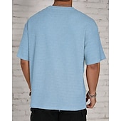 abordables t-shirts de base-Homme T-shirt Chemise à manches courtes Manche Courte Col ras du cou Été Uni Mode Designer Basique Jacquard Vacances Rue Sortir Noir Blanche Kaki T-shirt haut de gamme pour homme