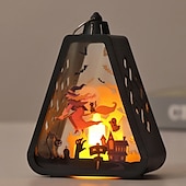 economico Halloween al chiuso-1 lanterna luminosa elettronica a LED portatile per Halloween, per interni ed esterni, per feste, castello, strega, atmosfera decorativa