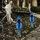cheap Halloween Outdoor Decor-2pcs of Halloween Metal Yard Signs Double Ghost Garden Stakes Perfect for Horror Zombie And Vampire Themes Outdoor Yard Patio Garden Decor