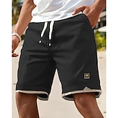 economico Pantaloncini casual-Per uomo Shorts Pantaloncini Estivi Pantaloncini casual Tasca Elastico in vita Coulisse Semplice Comodità Traspirante Corto All&#039;aperto Vacanza Canotta sportiva Casual Nero Blu