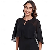 cheap Cape-Shawl and Wraps for Evening Dress Chiffon Shawls Wedding Shrug Guest Bridesmaid Cape Scarves for Womens