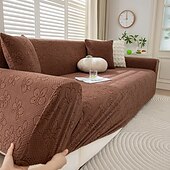 baratos Cobertura de Sofa-Capas de sofá de chenille para sala de estar, capa elástica de sofá com tudo incluído, jacquard grosso, capas de sofá de canto em forma de L, 1/2/3/4 lugares