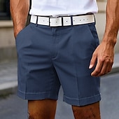 billige arbeidsshorts-Herre Dress Shorts Burmuda shorts Arbeidshorts Lomme عادي Komfort Knelengde utendørs Virksomhet Mote Fritid Svart Hvit