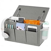 cheap Storage &amp; Organization-Bedside Caddy Organizer, Back to School Dorm Storage Hanging Pocket, Oxford Fabric Bedside Storage Bag for Remote, Phone, Books, College Dorm Essentials