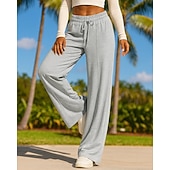 cheap Running Pants &amp; Tights-Women's Sweatpants Straight Leg Pants Jogging Pants Drawstring Pocket High Waist Bottoms Gym Athleisure Workout Spring Fall Moisture Wicking Breathable Gym Workout Outdoor Running Loose Fit Sportswear