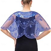 abordables Cape Châle-Écharpe Femme Élégant Protection solaire Manche Courte Dentelle Boléros de Mariage Avec Perlage Pour Mariage Été