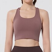 abordables Soutiens-gorge de sport &amp; gilets-Femmes Débardeurs d&#039;entraînement Soutien-Gorges de Sport Sous-vêtement Séchage Rapide Supports élevés Respirant Sans-Fil Rembourré Couleur Unie / Unie Sport Tenues de Sport Noir Jaune Salle de sport
