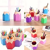 preiswerte Aufbewahrung &amp; Organisation-7 Stifthalter in Bleistiftform als Geschenk zum Schulanfang, niedlicher Cartoon-Schreibwaren-Organizer mit Fächern, tragbare Bleistift-Aufbewahrungsbox für Schüler, Zeichnen, Schulklassenzimmer,