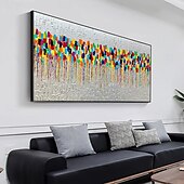 preiswerte Ölgemälde-Mintura handgefertigte abstrakte, farbenfrohe, strukturierte Ölgemälde auf Leinwand, Wandkunst, Dekoration, modernes abstraktes Bild für die Inneneinrichtung, gerolltes, rahmenloses, ungedehntes