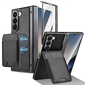 お買い得  サムスン用ケース-電話 ケース 用途 サムスンのギャラクシー Zフォールド7 Zフォールド6 Z Fold 5 Z Fold 4 Z Fold 3 磁気吸着ケース ウォレットカードケース 磁石バックル 全身保護 耐衝撃 レトロ風 PC PUレザー