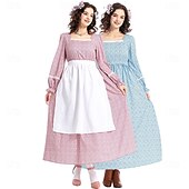 economico Pioniere / XIX secolo-19° secolo anni 1800 Vecchio West Costume Cosplay Abito da prateria Set cuffia e grembiule Pioniere Floreale Per donna Halloween Carnevale Giornata mondiale del libro Vestiti per eventi scolastici