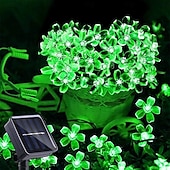 abordables Guirlandes lumineuses led-Guirlande lumineuse solaire en forme de cerisier, 12 m, 100 LED, luminaire décoratif d&#039;extérieur, idéal pour Noël, un mariage, une cour, un balcon ou une clôture, idéal pour Halloween