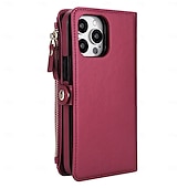 tanie Etui do iPhone&#039;ów-telefon Kılıf Na iPhone 16 15 14 Pro Max Plus iPhone 16e iPhone’a 13 Pro Max . iPhone 13 Mini Etui na karty portfela ze smyczą Obsługa ładowania bezprzewodowego Gniazdo karty Retro TPU Skóra PU