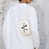 お買い得  パーソナライズされたギフト-パーソナライズされたイニシャル入りの白いクロスボディバッグ、ミニマリストな日常のファッションアクセサリー - 友人へのユニークなカスタムギフト