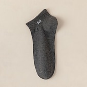 economico calzini da uomo-Per uomo 10 coppie Pacchi Multipli Calzini Calzini da Corsa Calzini Casual Nero+Bianco+Grigio Nero Colore Lettera Vacanza Sport &amp; Outdoor Quotidiano Base Medio Primavera Autunno Moda Casual