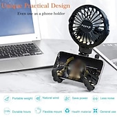preiswerte Ventilator-Kinderwagenventilator, Handventilator, wiederaufladbar, USB, blattlos, kleine Klappventilatoren, Mini-Ventilator, leiser Tischventilator für den Außenbereich, Nackenventilator