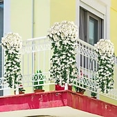 baratos Plantas Artificiais-Pacote com 4 flores artificiais penduradas, guirlanda de glicínias artificiais para decoração de jardim interno e externo, pátio, varanda, casamento e casa, plantas penduradas violetas para todas as