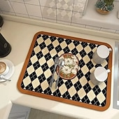 economico Utensili e gadget da cucina-Tappetino drenante in stile fantasy, tappetino per asciugatura da cucina in terra di diatomee, vassoio assorbente per piatti, tazze, macchine da caffè, protezione superficiale ad asciugatura rapida