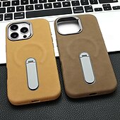 cheap iPhone Cases-Phone Case For iPhone 16 iPhone 16 Pro iPhone 16 Pro Max iPhone 15 iPhone 15 Pro Max Back Cover with Stand Holder Magnetic Shockproof Retro TPU PU Leather