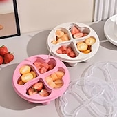 cheap Event &amp; Party Supplies-4pcs Heart-Shaped Bento Boxes with Transparent Lids, 4 Colors, Divided Snack Containers for Fruits, Candy, Nuts, and Tea Time Treats