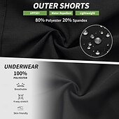 abordables Shorts, collants et pantalons pour hommes-Wosawe – Short de cyclisme d&#039;été Speed Mountain, sous-vêtement une pièce, short de course à pied et de randonnée, multi-poches, respirant, faux deux pièces, cinq pantalons bd116