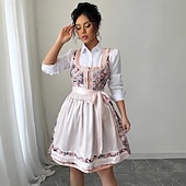 cheap Dirndl-Oktoberfest Dress Dirndl Maid Bavarian German Munich Wiesn Women&#039;s Carnival Party Beer Festival Traditional Style Cloth