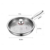 economico Utensili da cucina-padella martellata in titanio pro con coperchio, padelle antiaderenti multifunzionali ultra resistenti e antigraffio per cucinare in cucina