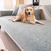 billige Hundesofatrekk-pustende, sklisikkert sofatrekk for kjæledyr og hund, vevd sofabeskytter i bomull og lin, mykt og slitesterkt møbeltrekk for alle årstider, kjæledyrvennlig