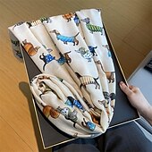 economico Scialli e stole da donna-Per donna Sciarpa rettangolare Streetwear Quotidiano Data Nero Bianco Blu Sciarpa Animale