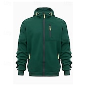 abordables sweats à capuche basiques pour hommes-Homme Sweat à capuche Sweat à capuche zippé intégral Noir Blanche Vin bleu marine Bleu Roi À capuche Uni Zip Up Avec Poches Sport &amp; Loisir Quotidien Fête Polyester Streetwear Basique Occasionnel