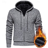 abordables suéter de la rebeca de los hombres-Hombre Chaqueta de Punto Suéter recortado Jersey con cremallera Suéter de punto Estriado Tejer Tops regulares Bolsillo Vellón Plano Con Capucha Moda Clásico Vacaciones Ropa Cotidiana Ropa Otoño