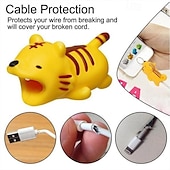cheap Storage &amp; Organization-5pcs Animal Bite Cable Protectors Cute Cartoon Animal Wire Covers for Phone Charger Cord Protection Decorative Silicone Cable Saver for iPhone USB Data Cables