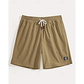 tanie Szorty casualowe-Męskie Szorty waflowe Szorty Letnie szorty Szorty na co dzień Kieszeń Elastyczny pas Ściągana na sznurek Równina Komfort Oddychający Do kolan Na zewnątrz Urlop Sportowy Codzienny Czarny Biały Średnio