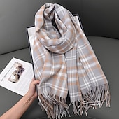 abordables Châles et étoles femme-Foulard Rectangulaire Femmes Rue Quotidien Date Noir Jaune Écharpe Plaid