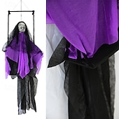 billiga Halloween-hängande spökdekoration obehagligt spetstyghänge för halloweenbar och dekor för fester lätt och skrämmande design