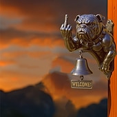 cheap Halloween-Funny Bulldog Doorbell,Shopkeepers Bell for Door Opening Solid and Sleek Metal Wall Mounted Doorbell Easy Install Loud Chime for Home