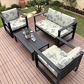 economico Copridivano-Copricuscino per sedia da esterno per patio, copridivani in microfibra tinta in filo floreale