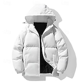 cheap Puffer Jackets-Men&#039;s Hiking Jacket Puffer Jacket Winter Jacket Outdoor Thermal Warm Hiking Outfits Hiking Clothes Winter Top Camping / Hiking / Caving Traveling Black White Khaki