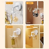 cheap Bathroom Organizer-TAILI 360 Rotating Self-Adhesive Utensil Hook, Multi-Purpose Hanging Utensil Holder Vertical Flip Hooks, Rotating Folding Self Adhesive Hook for Home