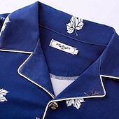 economico Pigiami-Per uomo Pigiami Set Pigiama Top e pantaloni del pigiama 1 Set Stampe Grafiche Moda Elegante Classico Casa Quotidiano Da letto Poliestere Comodità Morbido Traspirante Bavero Manica Lunga Camicia