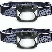 baratos Iluminação de Exteriores-farol, farol de LED super brilhante com 6 modos de iluminação, à prova d&#039;água, farol leve de LED alimentado por bateria para ciclismo, corrida, acampamento para crianças e adultos