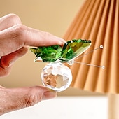 olcso Szoborok-kristályüveg pillangófigura átlátszó gömb alakú talppal, elegáns üveg állatszobor lakberendezéshez, átlátszó pillangó dísz polcra, asztalra vagy ajándéktárgynak