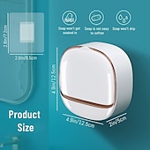 cheap Bathroom Gadgets-Luxury Soap Holder with Drain Tray Wall Mounted Design No Drilling Required Stylish Soap Storage Box for Bathroom Convenient Water Draining Tray for Bar Soap and Laundry Use
