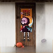 cheap Halloween Outdoor Decor-Halloween Hanging Fan Flag Bunting Outdoor Flag for Outdoor Halloween Yard Fence Hanging Spooky Pumpkin Banner Flag Table Decor Fall Room Decor Aesthetic Halloween Birthday Party Decor