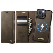 cheap iPhone Cases-Phone Case For iPhone 16 iPhone 15 iPhone 14 13 12 11 Pro Max Plus Flip Cover Detachable Magnetic Support Wireless Charging TPU PU Leather